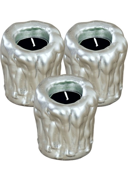 Şamdan Dekoratif Mumluk Şamdan Tealight Mum Uyumlu Erimiş Mum Orta Model