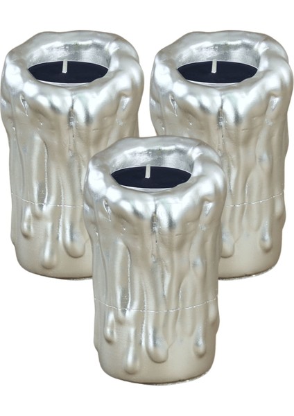 Şamdan Dekoratif Mumluk Şamdan Tealight Mum Uyumlu Erimiş Mum Büyük Model