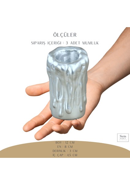 Şamdan Dekoratif Mumluk Şamdan Tealight Mum Uyumlu Erimiş Mum Büyük Model fiyatları