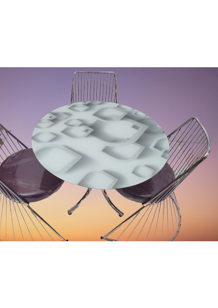 Masa ST TEL Sandalye Model Takım Metal Nikelaj Ayak Japon Temper Balık sürü Cam modelleri