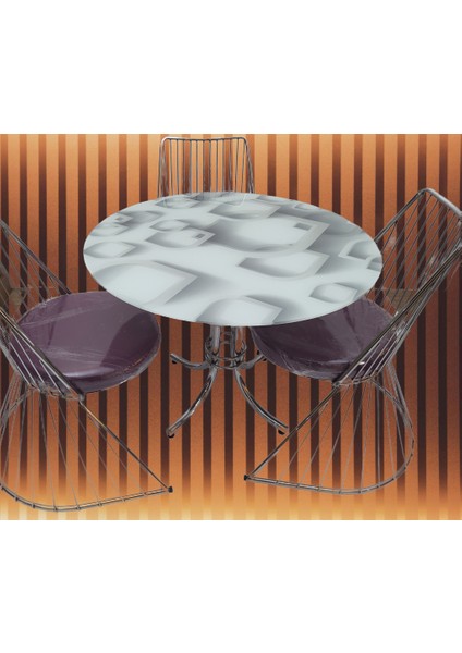 Masa ST TEL Sandalye Model Takım Metal Nikelaj Ayak Japon Temper Balık sürü Cam fırsatları