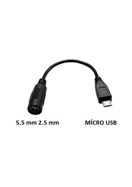 Adaptör Micro USB Çevirici 5.5 mm 2.5 mm Micro USB Çevirici 15 cm fiyatları