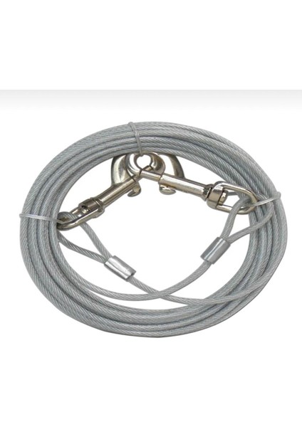 mm 25 Metre Köpek Bahçe Bağlama Çelik Halatı Şefaf Renk