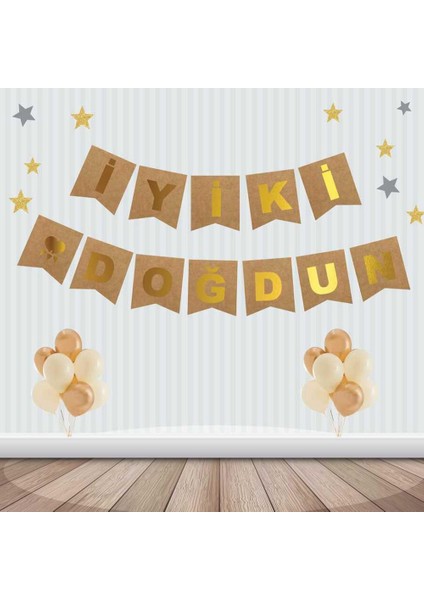 Kraft Üzeri Gold Iyiki Doğdun Banner