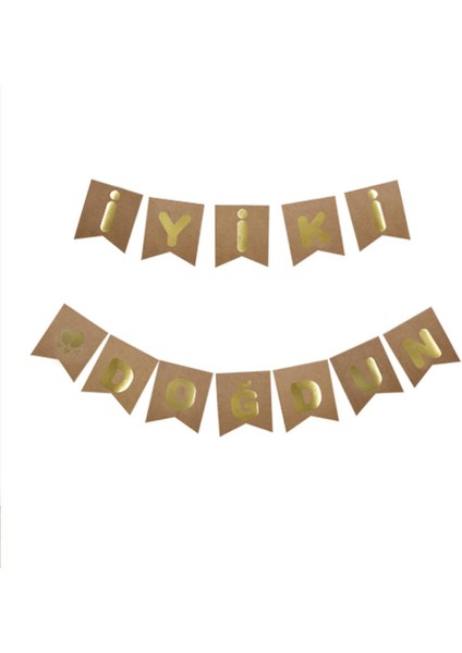 Kraft Üzeri Gold Iyiki Doğdun Banner