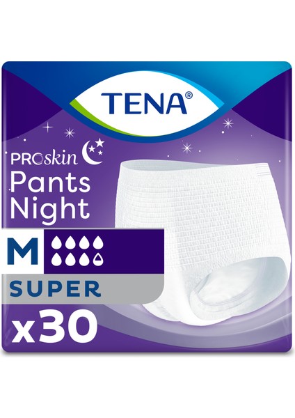 Proskin Pants Night Medium Orta Beden Gece Için Süper Emici Külot 30 Lu Paket