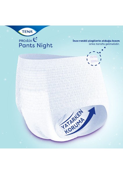 Proskin Pants Night Medium Orta Beden Gece Için Süper Emici Külot 30 Lu Paket