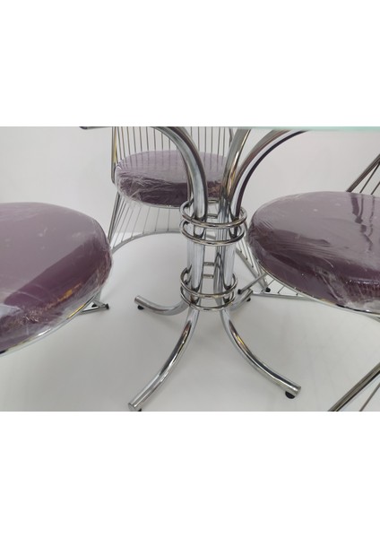 Masa ST TEL Sandalye Model Tk Metal Nikelaj Ayak Japon Temper Kırılmaz Cam Elyapı modelleri