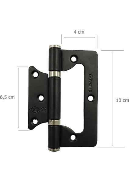 Güven Iş Kelebek Yönsüz 10 cm Siyah Çelik Içten Çıkmalı Kapı Menteşesi
