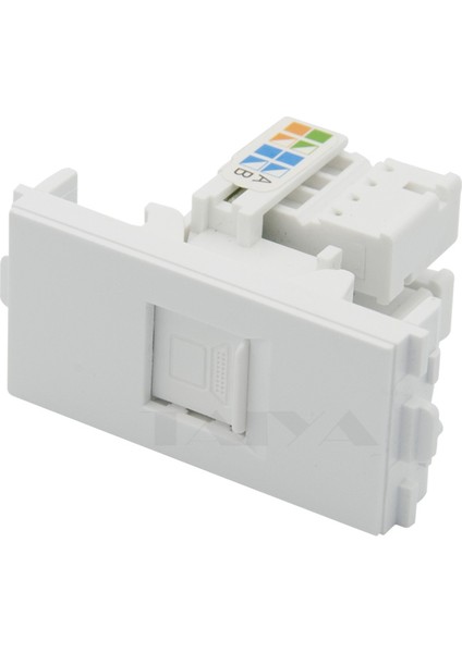 Priz Modülü - 22.5X45 - Cat. 6 RJ45 Keystone - 90 Derece - Kapaklı