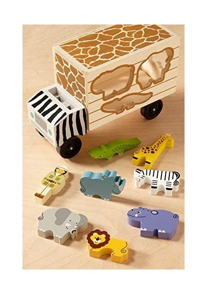 Melissa & Doug Ahşap Kamyon Hayvan Kurtarıcıları Şekil Bulmaca