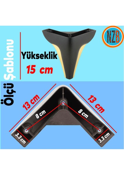 Mobilya Kanepe Yatak Sehpa Tv Ünitesi Baza Koltuk Ayağı Siyah Renk 15 cm Ayak modelleri