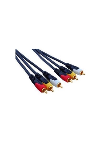 3 Rca - 3 Rca Video+Ses Kablosu - 15 Metre