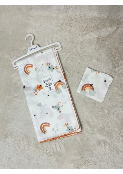 Çok Amaçlı Müslin Örtü 80 x 90 cm & Mendil Bebek/Çocuk/yeni Doğan Gökkuşağı Müslin Battaniye/müslin Bez fiyatları