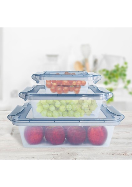 Kilitli Saklama Kabı Seti – (0.40-1-2 Lt.) 3'lü