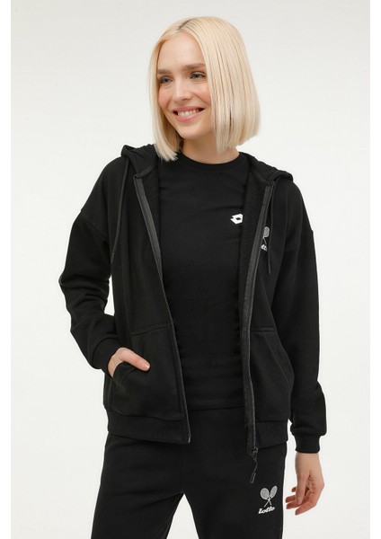 W-Anıta Full Zıp Hoodie 2 Siyah Kadın Eşofman Üstü