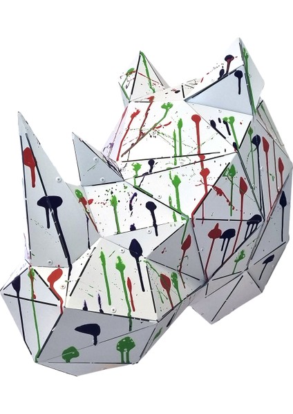 - Rhino Xl - 58 cm Metal Gergedan Heykeli