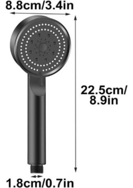 Sepeti Siyah Turbo Fan 5 Fonksiyonlu Duş Başlığı El Duşu fiyatları