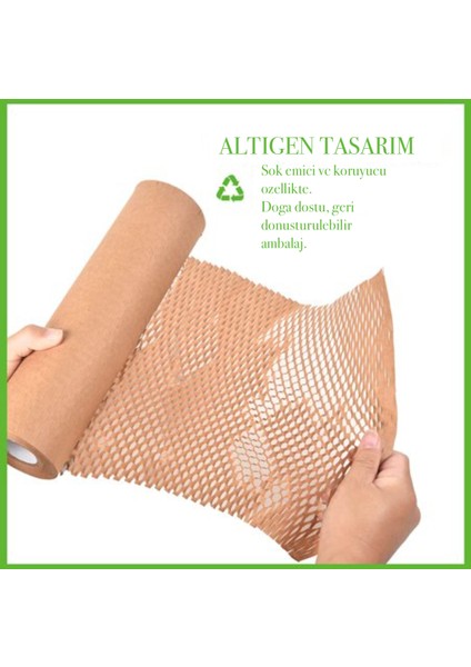 Petek Dolgu Kraft Ambalaj Kağıdı 50 cm x 100 Metre. Doğal ve Geri Dönüştürülebilir Ambalaj. Dogal Ambalaj. fırsatları