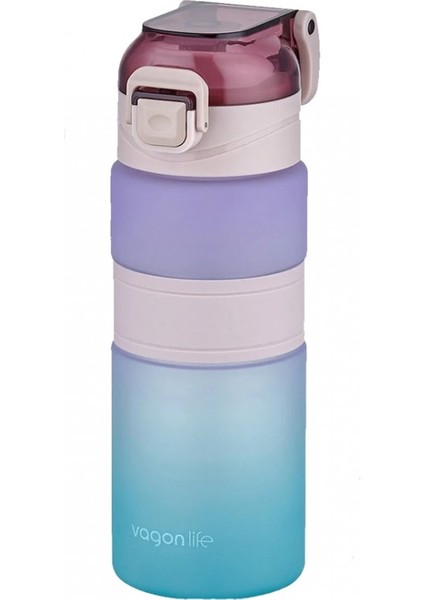 Çift Renkli Motivasyon Su Matarası 600 ml Asortili