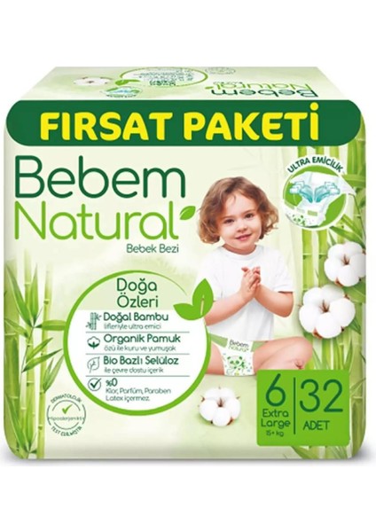 Bebem Fırsat 32'li Extra Large Natural 15+