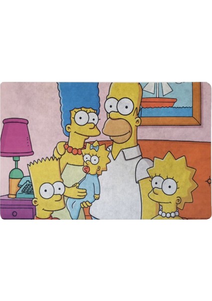 The Simpsons Temalı Dekoratif Çok Amaçlı Paspas Kapıönü Banyo ve Çocuk Odası