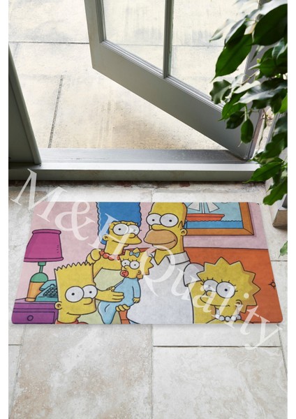 The Simpsons Temalı Dekoratif Çok Amaçlı Paspas Kapıönü Banyo ve Çocuk Odası