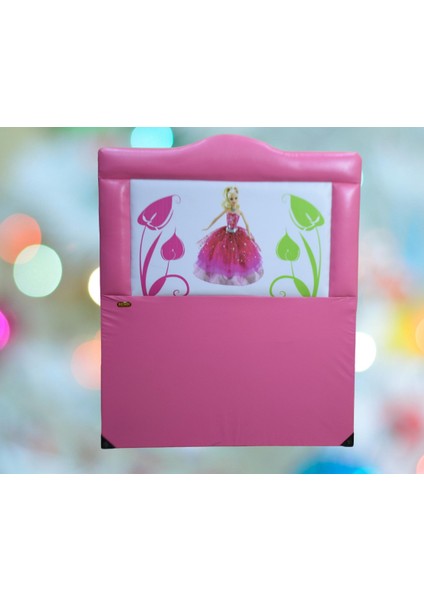 Başlık Lüx 90 cm Suni Deri Baskı Barby Pembe Renk Kapitone Düz Kumaş El Yapım