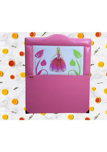 Başlık Lüx 90 cm Suni Deri Baskı Barby Pembe Renk Kapitone Düz Kumaş El Yapım