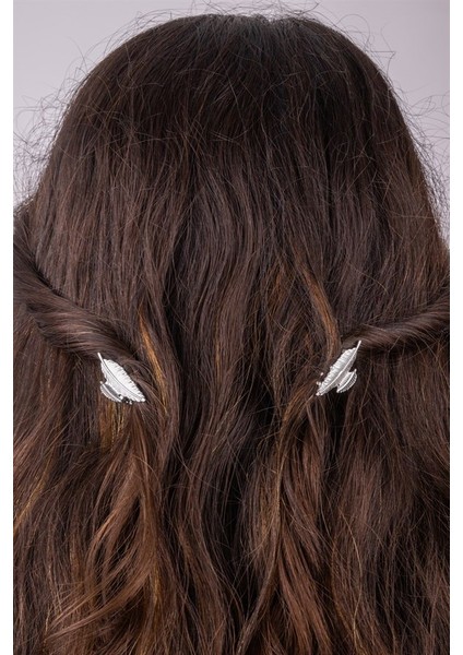 Yaprak Model Gümüş Metal Mandal Toka 2 Adet Küçük Boy fiyatları