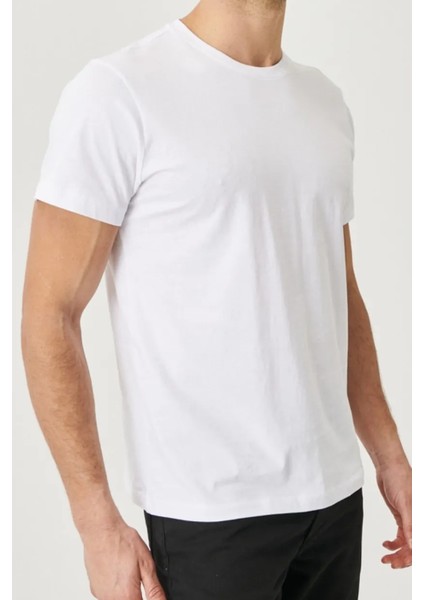 Erkek 3'lü Slim Fit Bisiklet Yaka Pamuk Kısa Kollu Tişört indirimleri