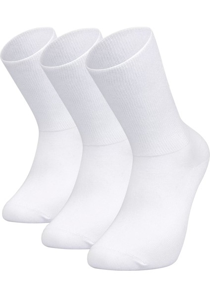 6 Çift Dikişsiz Bambu Beyaz Şeker Çorabı
