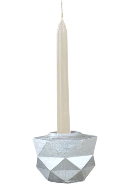 Mumluk Şamdan Tealight ve Ince Mum Uyumlu Prizma Model