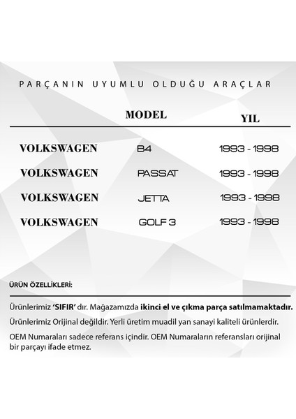 Volkswagen B4, Passat Jetta, Golf 3 Için Airbag Zemberek - 959653