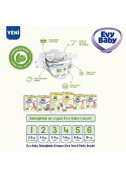 Evy Baby Bebek Bezi 5 Numara 11-18 kg 88 Adet