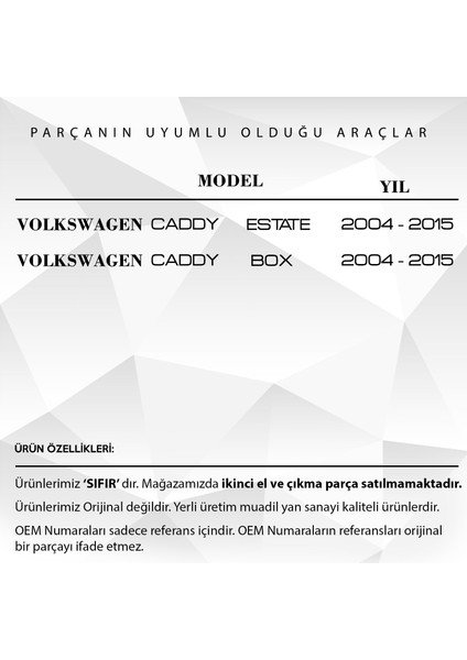 Volkswagen Caddy Için 3. Stop Lambası