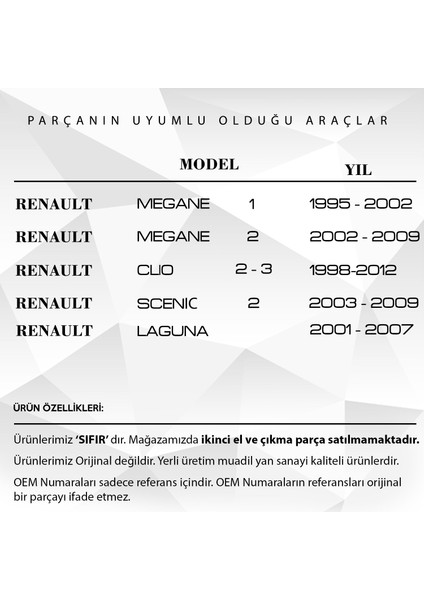 Renault Megane,clio,laguna Için Jant Kapak Açma Anahtar Tamir Seti