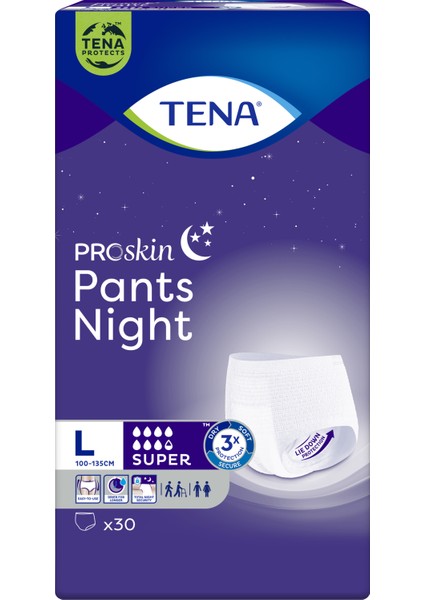 Proskin Pants Night Large Büyük Beden Gece İçin Süper Emici Külot 30'lu Paket