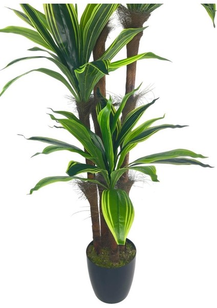 Yapay Ağaç Yukka Sarı Şeritli 4katlı 150CM Salon Çiçeği Yapay Çiçek