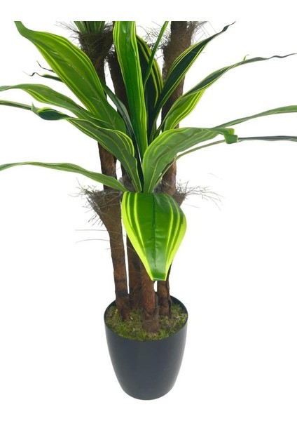 Yapay Ağaç Yukka Sarı Şeritli 4katlı 150CM Salon Çiçeği Yapay Çiçek