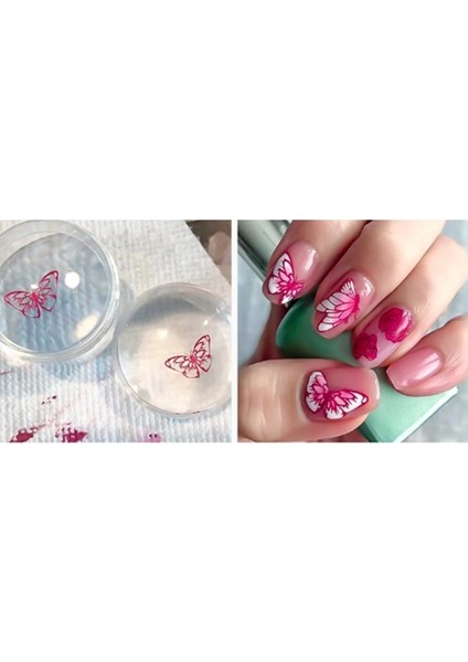 Stamper Baskı Transfer Aparat Seti Silikon Oje Dizayn Baskı Seti Nail Art Tırnak Damgalama