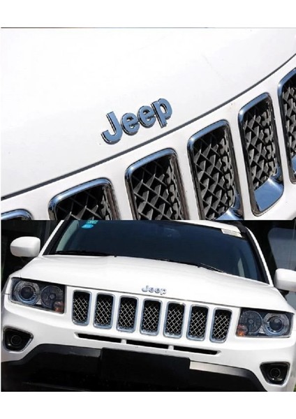 Jeep Bagaj / Kaput Yazı Logo Krom Parlak Gri Hood Trunk Lettering Logo Arma