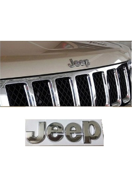 Jeep Bagaj / Kaput Yazı Logo Krom Parlak Gri Hood Trunk Lettering Logo Arma indirimleri