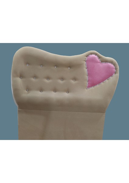 Başlık Kalpli Eko 90 cm Baby Face Kumaş Vizon Pembe Renk Kapitone El Yapım fiyatları