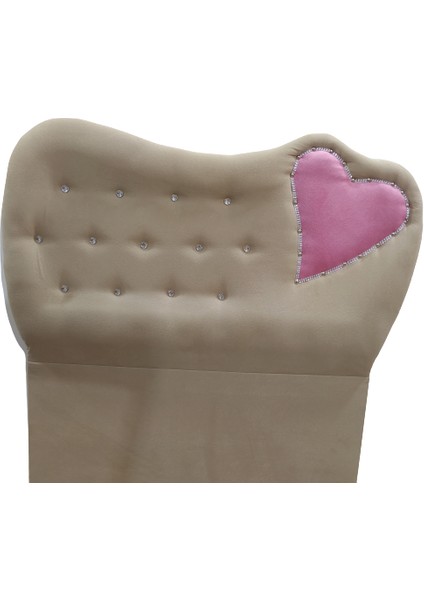 Başlık Kalpli Eko 90 cm Baby Face Kumaş Vizon Pembe Renk Kapitone El Yapım modelleri