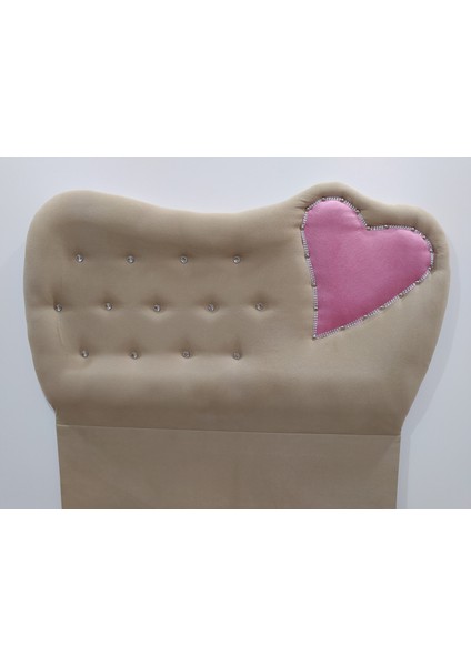 Başlık Kalpli Eko 90 cm Baby Face Kumaş Vizon Pembe Renk Kapitone El Yapım fırsatları