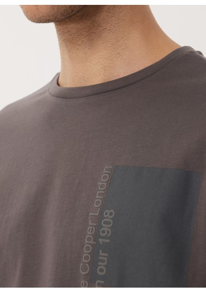 Bisiklet Yaka Gri Erkek T-Shirt 232 Lcm 242004 Moby Gri