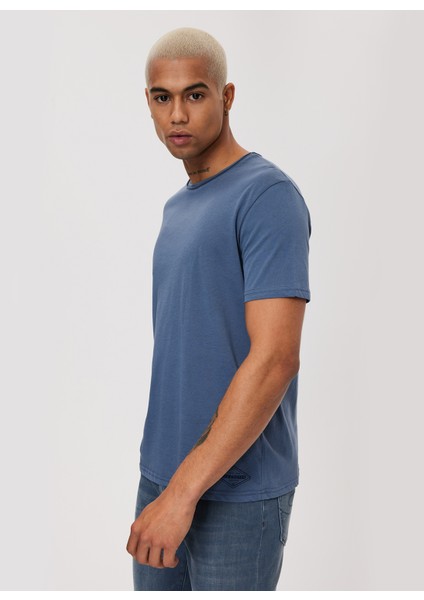 Bisiklet Yaka Indigo Erkek T-Shirt 232 Lcm 242061 Gael Indıgo modelleri