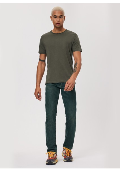 Bisiklet Yaka Haki Erkek T-Shirt 232 Lcm 242061 Gael Haki