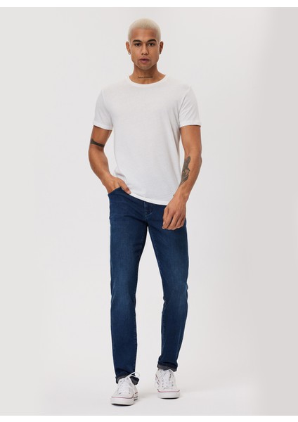 Bisiklet Yaka Beyaz Erkek T-Shirt 232 Lcm 242061 Gael Beyaz